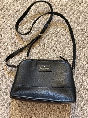 kate spade Black Pebbled Leather Dome Crossbody